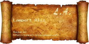 Lampert Aliz névjegykártya